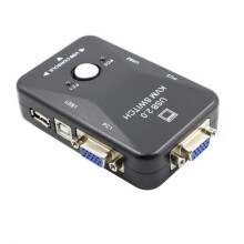 2 Port USB VGA KVM Switch Box for Keyboard Mouse Monitor Computer Sharing PC@df566