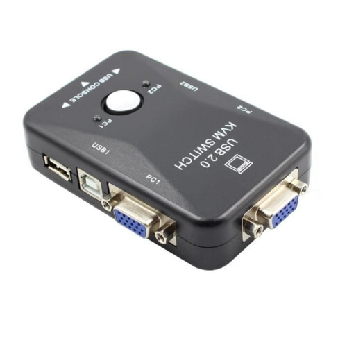 2 Port USB VGA KVM Switch Box for Keyboard Mouse Monitor Computer Sharing PC@df566