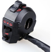7/8 Motorrad-Lenkerschalter links, Bedienelemente für Hupe, Blinker, Fern-/Abblendlicht, schwarz -DUO