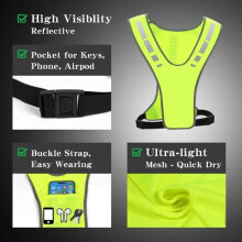 High Visibility Reflective Vest, Reflective Vest and Bracelet, Fluorescent Safety Jacket, Fluorescent Reflective Clothing