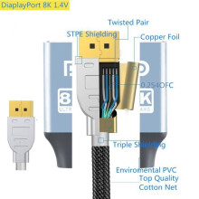 Cavo DisplayPort 1.4 - HAUTSTORE - 3 m - 8K 60Hz - 4K 144Hz - Cotone intrecciato