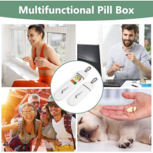 Draagbare pillendoos, kleine USB-pillendoos, pillendoos met 3 vakjes, plastic pillendoosjes, dispenser