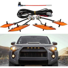 Satz mit 4 gelben LED-Leuchten inklusive Sicherung und Anleitung für den Toyota 4Runner TRD Pro Kühlergrill (2014–2022), einschließlich