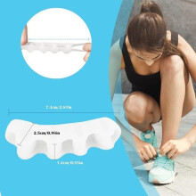 Set of 6 silicone toe separators for bunions, all toes (white)