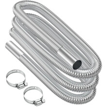 Tubo di scarico flessibile - MHY - 300 cm - Acciaio inox - 25 mm - 2 fascette incluse - Riduzione del rumore