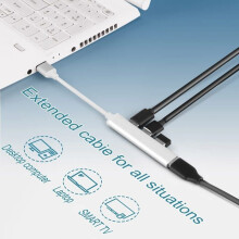 Ultra-thin 4-port USB hub (1 x USB 3.0 and 3 x USB 2.0), multi-port USB adapter for PC, laptop, MacBook, etc. - Silver