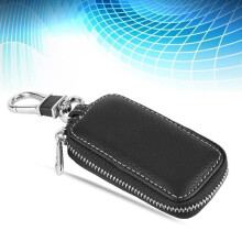 RHO - Custodia per chiave intelligente in pelle PU, portachiavi per auto, custodia per telecomando, borsa nera