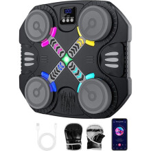 Kinderboksmachine met Bluetooth, LED-verlichting, digitaal display, interactieve boksmachine met muziek en ingebouwde boksbal