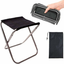 Silver Folding Camping Stools Small Portable Folding Stool Ultra Lightweight Folding Chairs Portable Folding Seat Backrest Cover