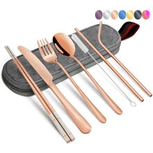 Cutlery Set - Travel and Camping Cutlery Set - Portable 304 Stainless Steel Utensils with Case