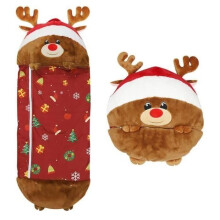 Ohlala Sleeping Bag with Comfortable and Soft Pillow for Children 135*50cm-Wapiti