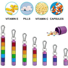 Draagbare wekelijkse pillendoos, waterdichte metalen medicijndoos voor vitamines en visolie YYV