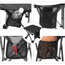 Folding Camping Chair - Ultra Lightweight - Black - 1 Seater - 1200D Oxford PVC - 27x27x23 cm