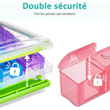 7-Day Pill Organizer, Large Capacity, 4 Times a Day, Weekly Medication Organizer, Moisture-Proof, For Travel, Vitamins, Supplements,