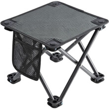 Opvouwbare campingstoel - Ultralicht - Zwart - 1-zits - 1200D Oxford PVC - 27x27x23 cm