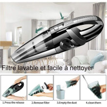 Kädessä pidettävä pölynimuri, 7000PA, Minikokoinen johdoton autoimuri, USB-ladattava autoimuri, Kotiin, Autoon, Toimistoon