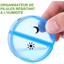 SUKUOS 7-Day Weekly Pill Organizer, 14 Multicolored Compartments, French Style, Twice a Day