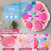Children's Bluetooth LED Music Boxing Machine with Digital Display, Interactive Musical Boxing Machine, Connected Punching Ball 6
