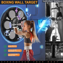 Musical Boxing Machine - Smart Bluetooth with LED and Digital Score - 6 Thickened Targets, Rhythm Mode and Competition Games