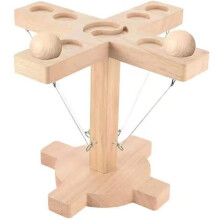 Wooden ring toss game, desktop ring toss hook and loop ring toss, fast interactive ring toss game