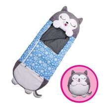 Sacco a pelo Ohlala con cuscino comodo e morbido per bambini 160*60 cm - Blu