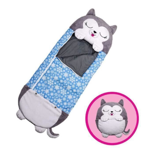 Sacco a pelo Ohlala con cuscino comodo e morbido per bambini 160*60 cm - Blu