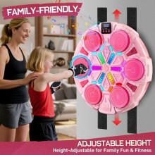 Kinderboksmachine met Bluetooth, LED-verlichting, digitaal display, interactieve muzikale boksmachine en 6 aangesloten boksballen