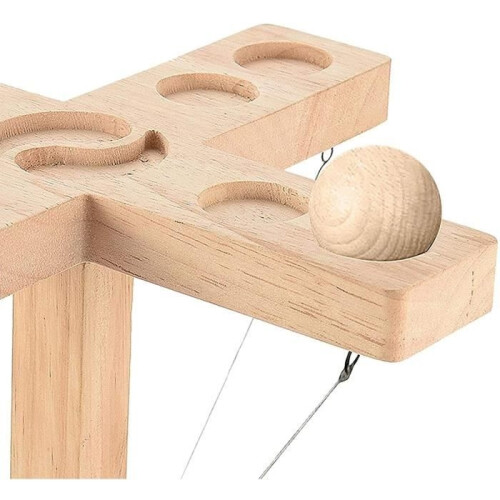 Wooden ring toss game, desktop ring toss hook and loop ring toss, fast interactive ring toss game 2