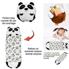 Ohlala Schlafsack mit bequemem und weichem Kissen für Kinder 135 x 50 cm - Panda