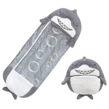 Ohlala Schlafsack mit komfortablem und weichem Kissen für Kinder 135 x 50 cm – Grau