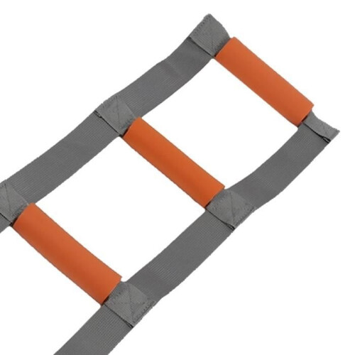 SALUTUYA Bettleiter mit Griff, Sitzhilfe, Bettstützseil, grau-orange 2