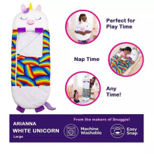 PIMPIMSKY Simpatico sacco a pelo e cuscino 2 in 1 Happy Nappers per bambini 180 x 70 cm Piumino Adatto a tutte le stagioni Bianco