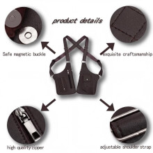 Men's Double Shoulder Bag, Anti-Theft Bag with Double Straps, Leather Anti-Theft Harness for Men - Brown