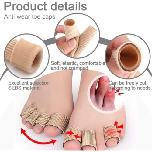 4 Pcs Toe Cushion Tube, Cuttable Silicone Toe Protector, Cuttable Silicone Toe Protector, Toe Protectors 2