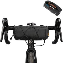 Bicycle handlebar bag, front shoulder bag for road bikes, mountain bikes, cycling accessories, black + black