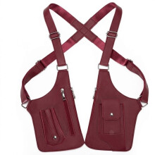 Men's double shoulder bag, anti-theft bag with double straps, men's leather anti-theft harness, anti-theft harness - red