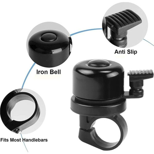 Campanello per bicicletta con supporto Airtag, nero, 22,2 mm 1