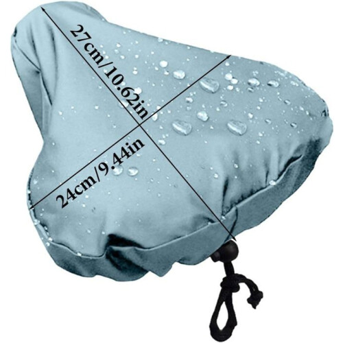 2-piece Waterproof Bicycle Saddle Covers, Universal Rain Cover for Bicycle Saddle with Drawstring (Light Blue)