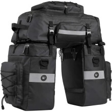 70-Liter-Fahrradtasche, Gepäckträgertasche mit drei Fächern, Nylon-Fahrradtasche mit Montagesatz und wasserdichter Schutzhülle