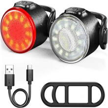 Ensemble d'éclairage de vélo rechargeable par USB, feux avant et arrière, étanche IPX5, 6 modes de luminosité, éclairage LED