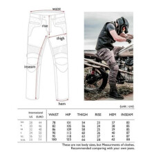 Jeans da motociclista da uomo, pantaloni da motociclista, pantaloni da moto con protezioni rinforzate e imbottiture rimovibili, neri