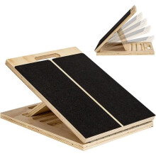 Houten schuine plank, schuine plank voor kuitstrekkingen - Verstelbare strekplank tot aan de enkels | Optimaliseer de