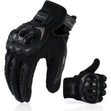 Motorradhandschuhe – SCHWARZ – Übergangsmodell – Touchscreen-kompatibel – Atmungsaktiv – Rutschfest