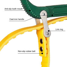 Oil filter wrench - 9-inch multi-function rubber wrench, adjustable tube hand tool (yellow)