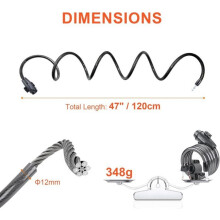 Lucchetto per cerchione, lucchetto a catena da 120 cm, lucchetto a cavo per biciclette, motociclette e monopattini elettrici, nero,