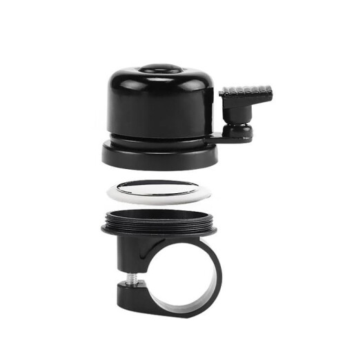 Campanello per bicicletta con supporto Airtag, nero, 22,2 mm
