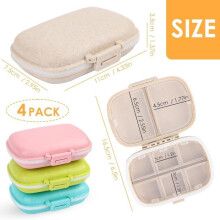 Tragbarer Pillenorganizer mit 6 Fächern, Mini-Medizinbox im Taschenformat, Pillendose