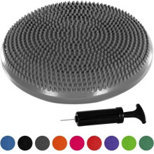 MOVIT Cuscino gonfiabile per equilibrio e seduta - Grigio - 33 cm x 7 cm - PVC - Yoga - Fitness