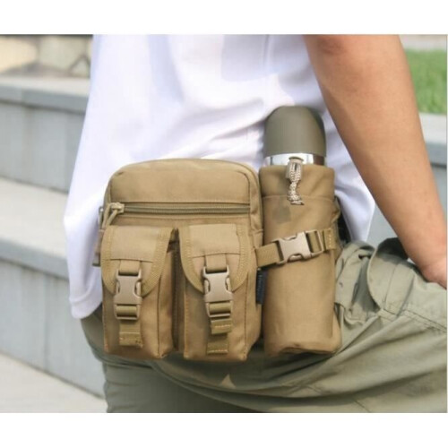 Pouch - 600D Nylon - Khaki - Adjustable belt