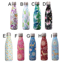 Wasserflasche – BIGOOD – 500 ml – Isolierter Edelstahl – BPA-frei – Bananenblatt-Design